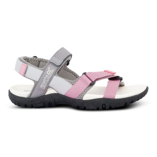Regatta Durable Women's Grey and Pink White Lightweight Santa Clara II Sals Adventure Sandals, Size: UK 8