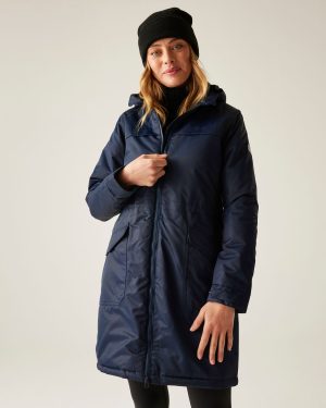 Regatta Lightweight Women's Navy Blue Romine II Waterproof Parka Jacket, Size: 8