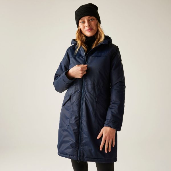 Regatta Lightweight Women's Navy Blue Romine II Waterproof Parka Jacket, Size: 8