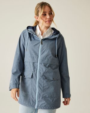 Regatta Women's Breathable Navaeh Waterproof Jacket Chambray Dark Denim, Size: 10