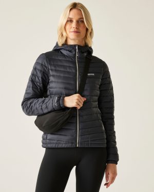 Regatta Women's Lightweight Hurden Padded Jacket Seal Grey Black, Size: 8