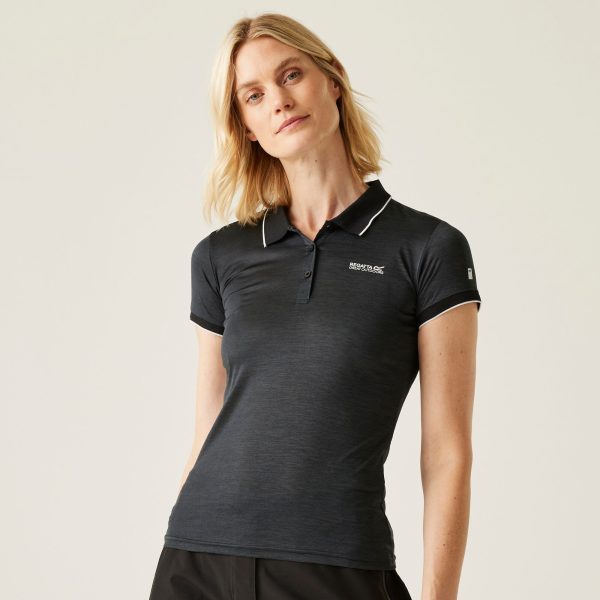 Regatta Women's Quick-drying Remex II Active Polo Shirt Black, Size: 12