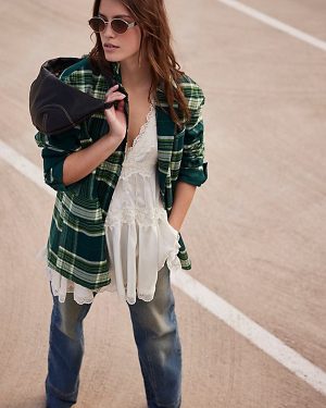 Reggie Blazer Jacket at Free People in Green Combo, Size: XS