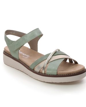 Remonte D2058-52 Marisa Mint green Womens Flat Sandals in a Plain Man-made in Size 36
