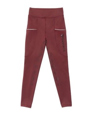 Requisite Full Grip Equestrian Tights Juniors - Red