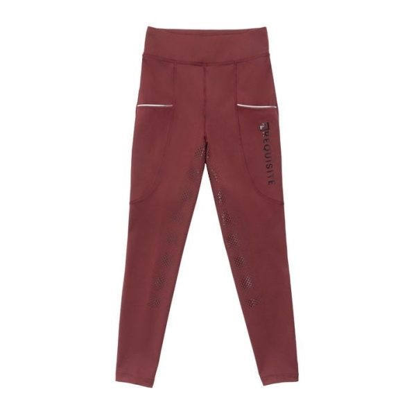 Requisite Full Grip Equestrian Tights Juniors - Red