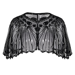 Retro Roaring 20s 1920s Party Costume Prom Dress Halloween Costumes The Great Gatsby Charleston Wedding Guest Sequins Geometric A-Line Cape Normal Women's Christmas Carnival New Year Wedding Party