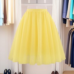 Retro Vintage 1950s Petticoat Hoop Skirt Under Skirt Tulle Skirt A-Line Women's Masquerade Party Evening Wear Cocktail Party Tea Party Adults' Skirt