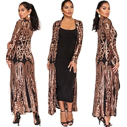 Retro Vintage Roaring 20s 1920s Cloak Prom Dress Halloween Costumes The Great Gatsby Plus Size Wedding Guest Sequins Sequin Women's Carnival Masquerade Event / Party Wedding Reception Bachelorette