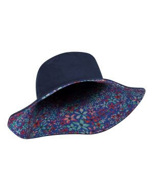 Reversible Womens Printed Sun Hat - Blue