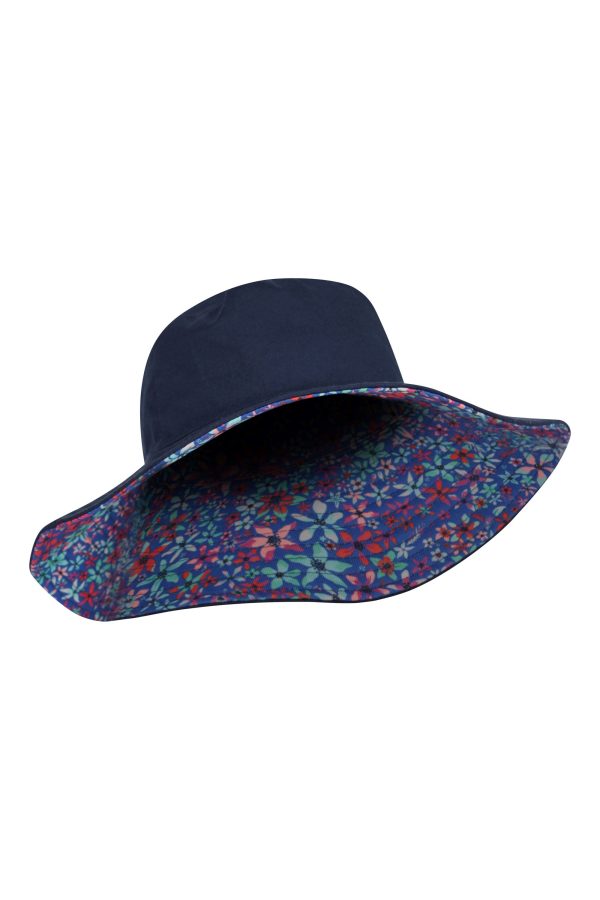 Reversible Womens Printed Sun Hat - Blue