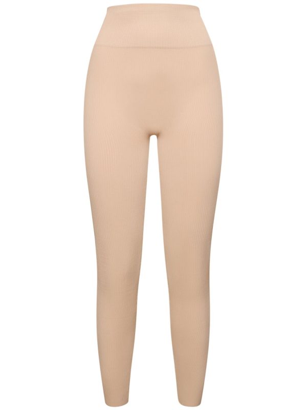 Ribbed Jersey Leggings W/ Stirrups