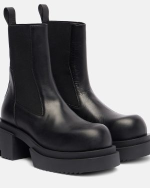 Rick Owens Beatle leather platform Chelsea boots
