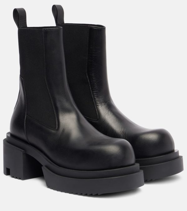 Rick Owens Beatle leather platform Chelsea boots
