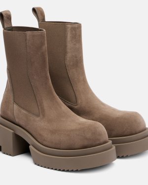 Rick Owens Beatle suede platform Chelsea boots