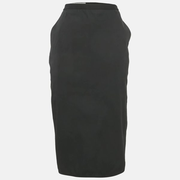 Rick Owens Black Cotton Midi Skirt L