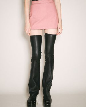 Rick Owens Coated Mini Skirt - Woman Skirts Pink It - 40
