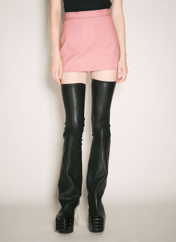 Rick Owens Coated Mini Skirt - Woman Skirts Pink It - 40