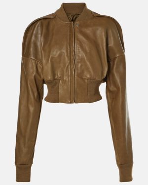 Rick Owens Flight cropped leather bomber jacket