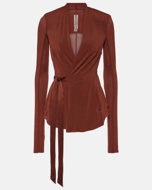 Rick Owens Hollywood cupro-blend wrap jacket