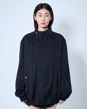 Rick Owens Satin Bomber Jacket - Woman Jackets Black It - 42