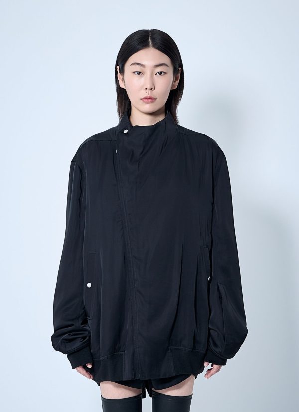 Rick Owens Satin Bomber Jacket - Woman Jackets Black It - 42
