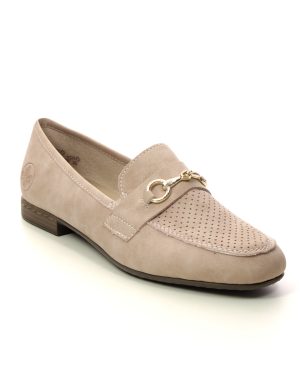 Rieker 51760-31 Rose pink Womens loafers in a Plain Man-made in Size 41