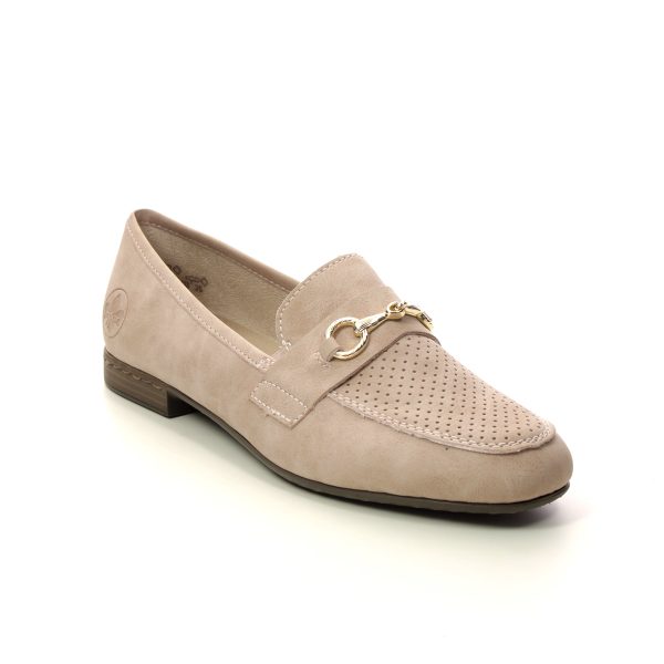Rieker 51760-31 Rose pink Womens loafers in a Plain Man-made in Size 41