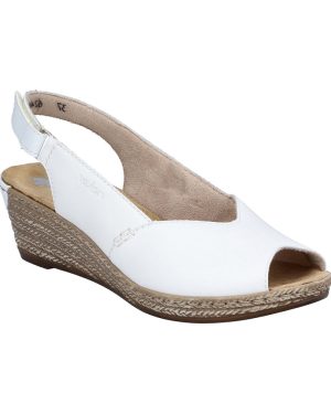 Rieker 62462-80 WHITE LEATHER Womens Slingback Shoes in a Plain Synthetic in Size 42