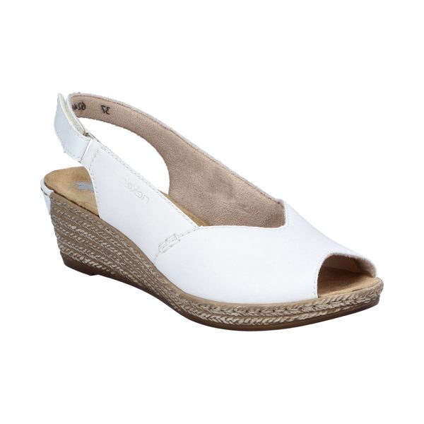 Rieker 62462-80 WHITE LEATHER Womens Slingback Shoes in a Plain Synthetic in Size 42