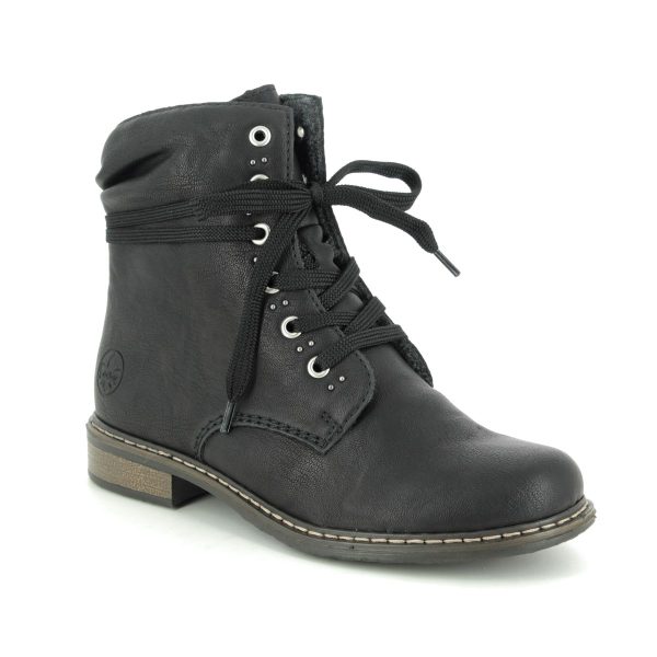 Rieker 71218-00 Black Womens Ankle Boots in a Plain Man-made in Size 37