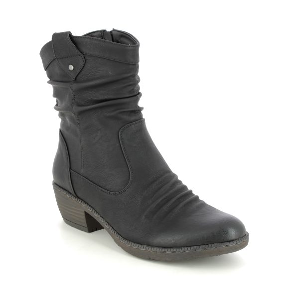 Rieker 93770-01 Black Womens ankle boots in a Plain Man-made in Size 41