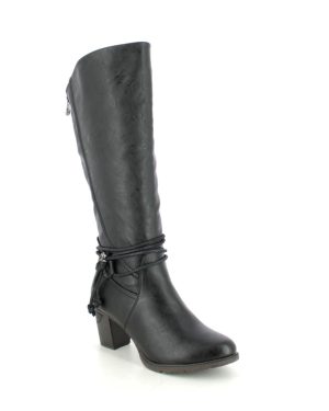 Rieker 96059-00 Black Womens knee-high boots in a Plain Man-made in Size 40