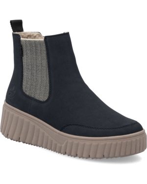 Rieker N2553-14 Navy Womens Chelsea Boots in a Plain Synthetic in Size 41