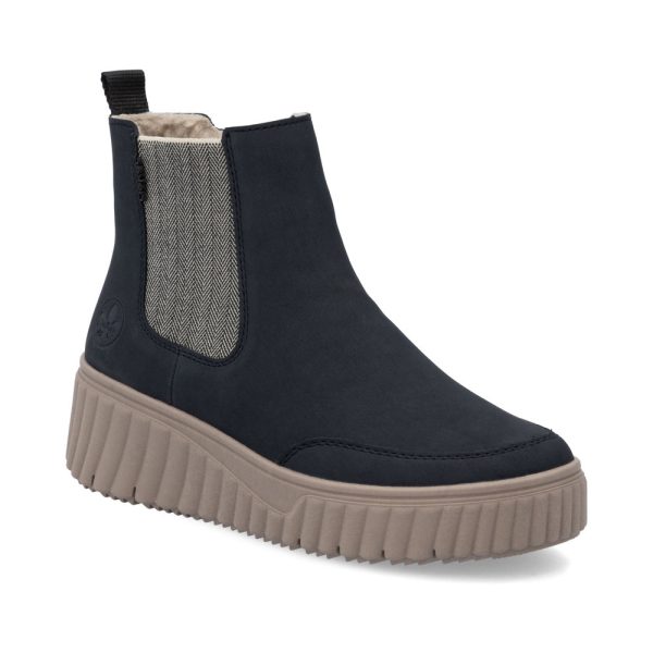 Rieker N2553-14 Navy Womens Chelsea Boots in a Plain Synthetic in Size 41