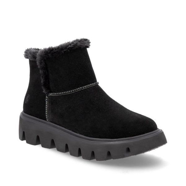 Rieker W2071-00 Black suede Womens Ankle Boots in a Plain Suede Leather in Size 40
