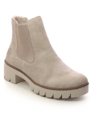 Rieker X5772-60 Light taupe Womens Chelsea Boots in a Plain Man-made in Size 41