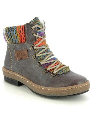 Rieker Z6743-45 Grey multi Womens ankle boots in a Plain Man-made in Size 38
