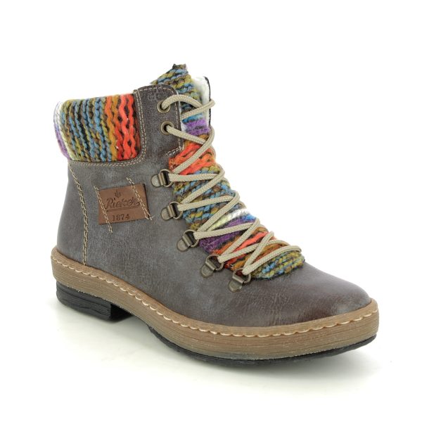 Rieker Z6743-45 Grey multi Womens ankle boots in a Plain Man-made in Size 38