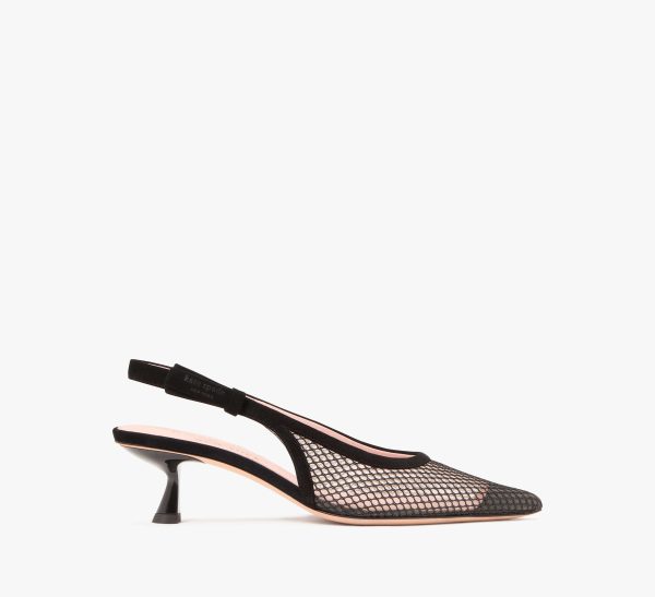 Riley Mesh Slingback Kitten Heel Pumps