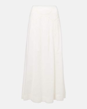 Rixo Vienne embroidered cotton maxi skirt