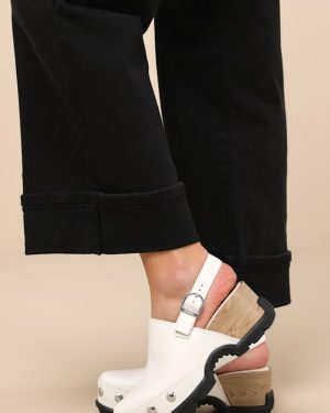 Roam'n Clog Chalk Leather Studded Slingback Clogs