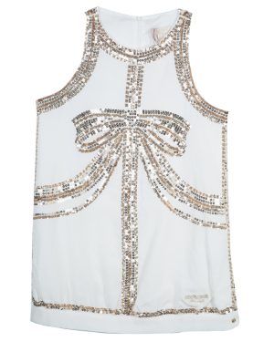 Roberto Cavalli Angels White Sequin Embellished Sleeveless Dress 14 Yrs