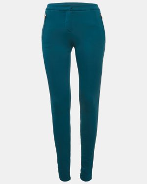 Roberto Cavalli Blue Stretch Crepe Skinny Trousers S