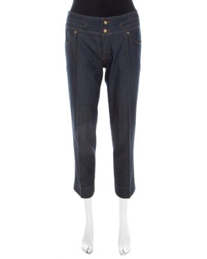 Roberto Cavalli Indigo Cotton Denim Cropped Jeans M