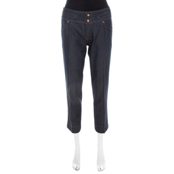 Roberto Cavalli Indigo Cotton Denim Cropped Jeans M