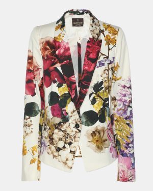 Roberto Cavalli Multicolor Floral Print Blazer M