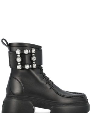 Roger Vivier Embellished Lace-up Boots