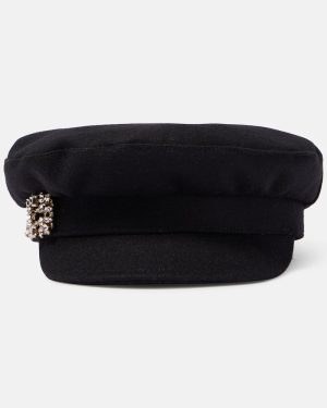 Roger Vivier Embellished wool-blend hat