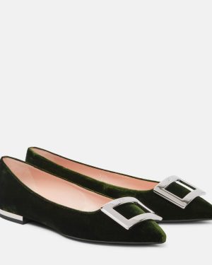 Roger Vivier Faux fur-trimmed ballet flats